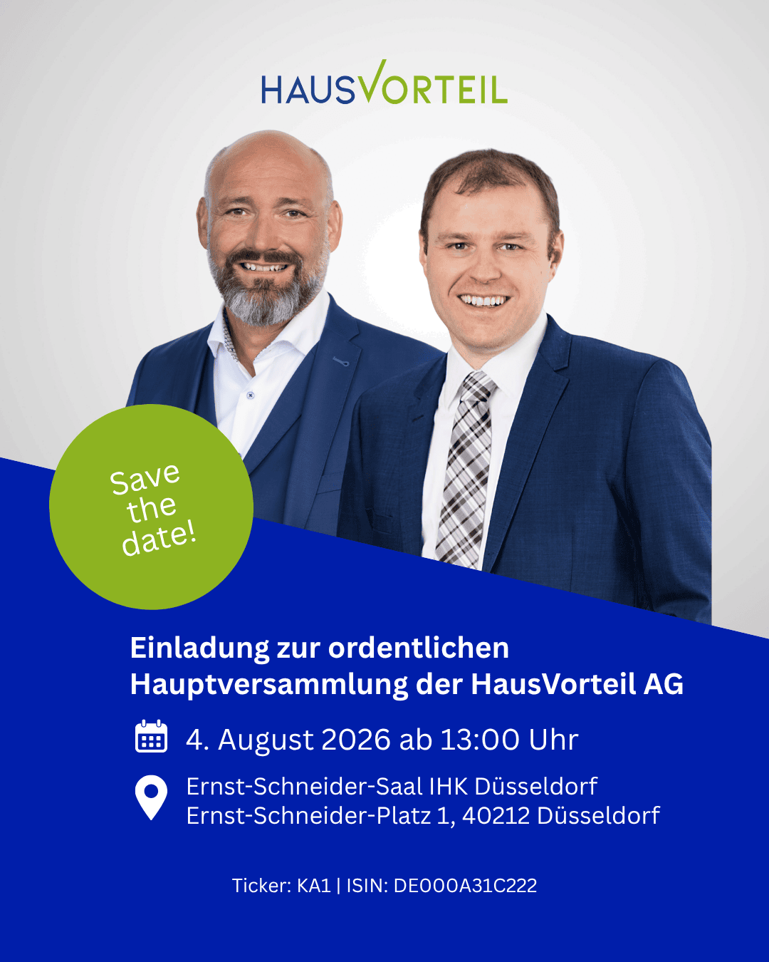 Veröffentlichung des finalen Jahresabschlusses 2025 und Einladung zur ordentlichen Hauptversammlung